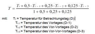 Bildungsregel Temperaturzeitreihe(n) - a.) Allokationstemperatur und b.