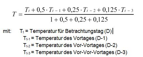 Bildungsregel Temperaturzeitreihe(n) - a.) Allokationstemperatur und b.