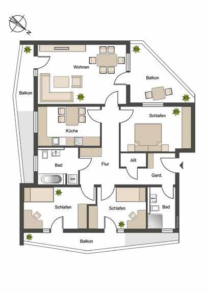 MWG 15 Beispiel Typ N 4-Raum-Wohnung Beispiel