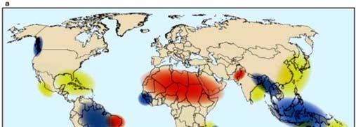 a) Klimastatus: Regionen, in denen bereits heute extreme