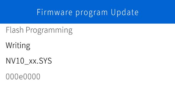 1 System Software Update Den ersten Update-Schritt beinhaltet das System Software Update für das NV10. Der Update-Vorgang dauert ca. 2 Minuten. 1.