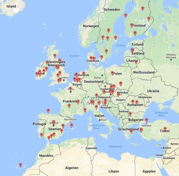 PARTNERHOCHSCHULEN IN EUROPA 120 Partnerhochschulen im Rahmen des