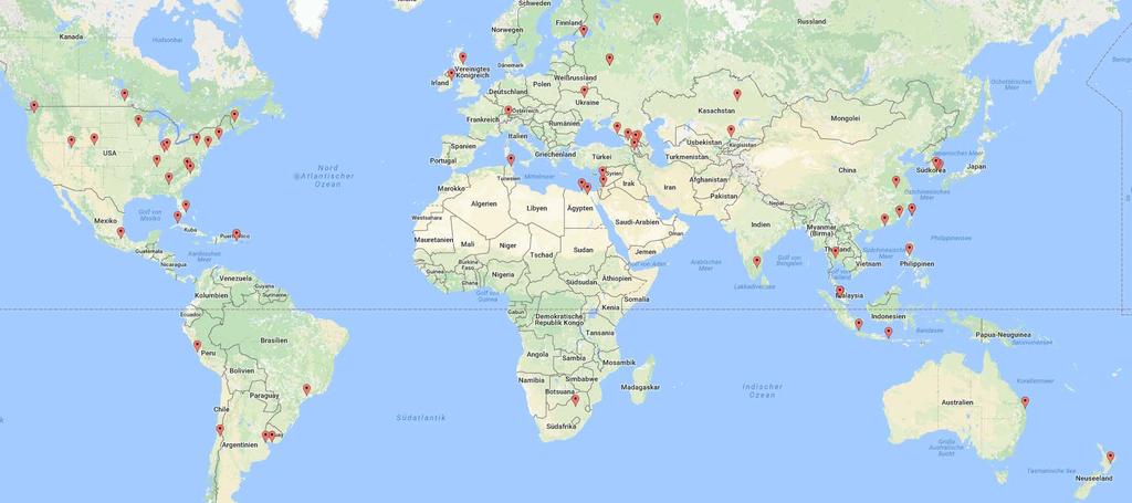 PARTNERHOCHSCHULEN GLOBAL 70 internationale Partnerhochschulen in Australien, Asien,