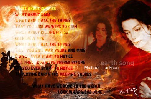 Abschliessend Lieblings-Lieder über uns und unser Planet Erde: Earth Song von Michael Jackson: https://www.youtube.com/watch?