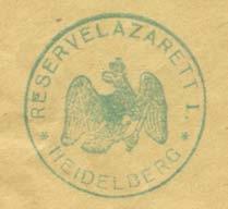 Jedoch jene von den Philatelisten gesammelten Feldpostkarten und Feldpostbriefumschläge mit dem Nachweis, dass sie von Verwundeten aus den Heidelberger Lazaretten stammen, sind weniger häufig.
