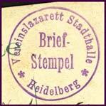 Später wurde ein Einkreisstempel mit der Bezeichnung Vereinslazarett als Briefstempel eingesetzt. Und nachdem ab 1.