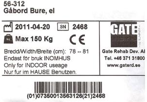 Sicherheitshinweise Bure Gehwagen soll nur verwendet werden; als GEHHILFE in Innenräumen auf EBENEM und HARTEM Untergrund. MAXIMALES BENUTZERGEWICHT: 0 KG ID-Kennzeichnung 6. Artikelnummer.