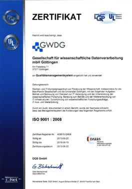 Ja zu Standards, aber... GWDG ist seit 2013 gemäß ISO 9001 zertifiziert Normenreihe ISO 9000 ff.
