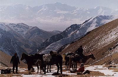 Unser Ziel ist der Jajptik Pass, in dessen Nähe wir das Lager 2800m errichten. 9.