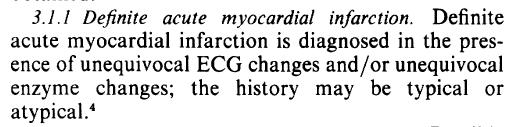 Historische Entwicklung Myokardinfarkt-Definition
