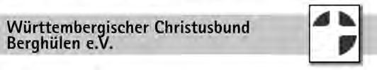 07344 / 8482 Kontakt: C. und J. Burkhardt, Tel. 07344 / 21990 Kontakt: H. und M. Anhorn, Tel. 07344 / 7015 www.christusbund-berghuelen.