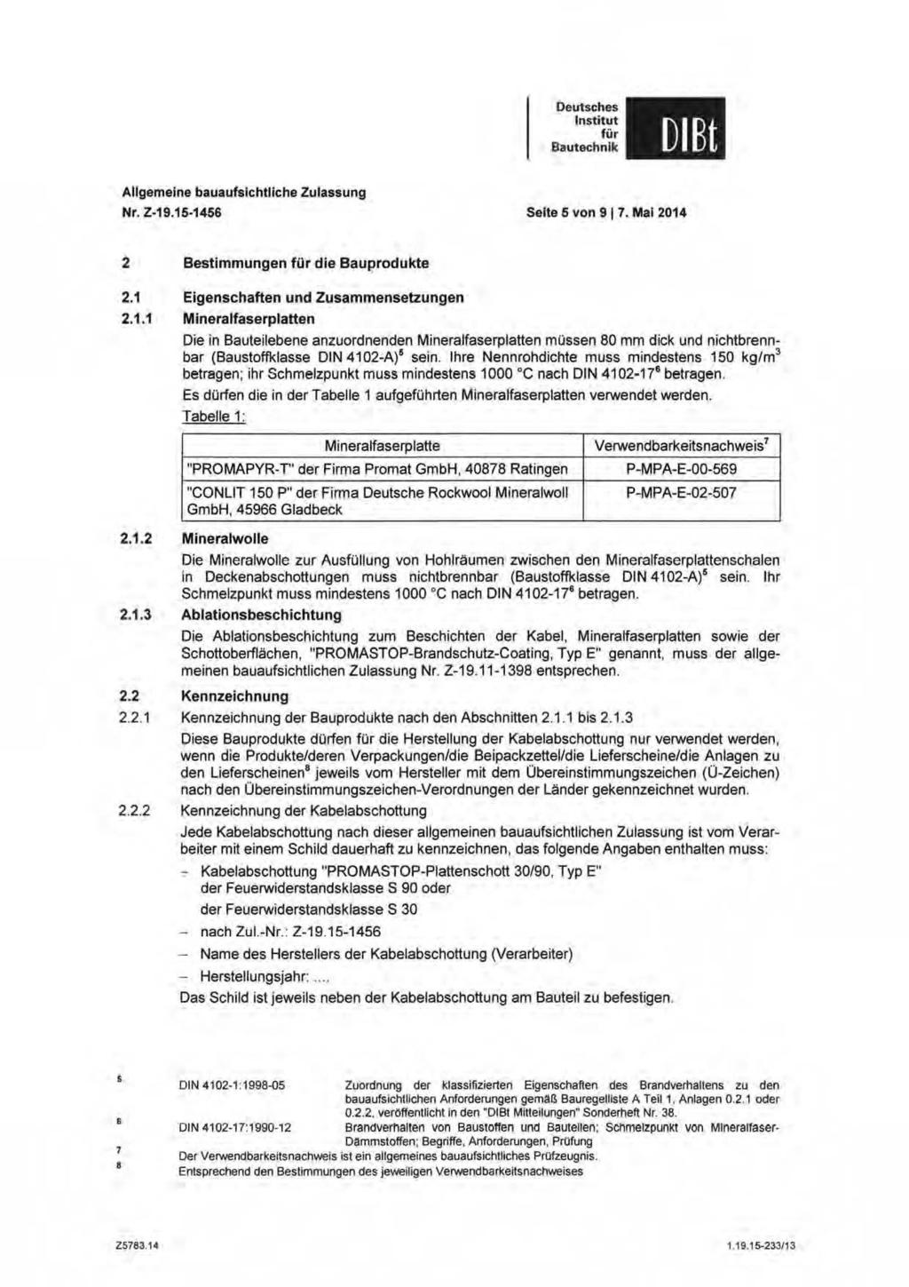 DBt Allgemeine bauaufsichtliche Zulassung Nr. Z-19