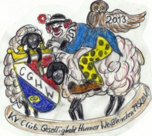 Seit dem versuche ich in jedem Jahr die drei, Wappen, Clown und Eule, in einer Szene passend zum Kampagnen-, bzw. Zugmotto darzustellen.