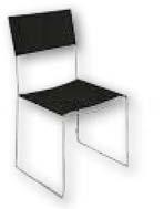 black Sessel "Tosca" / Chair "Tosca" 54,50 18,00 Gestell chrom / frame chrome Sitz Kunststoff /
