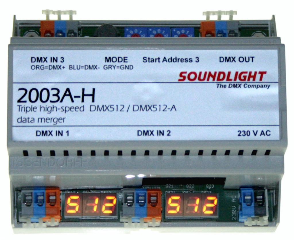 for english manuals pls refer to: www.manuals.soundlight.de last updated: 2016-09-30 BEDIENUNGSANLEITUNG DMX Merger 2003A-H Mk1.