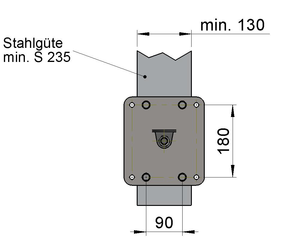 Einbauanleitung SAFEX-ESE Schrauben auf Stahl Artikel-Nr. 4605 00 00 EN 795:2012 4.2. Montageskizze: 5.