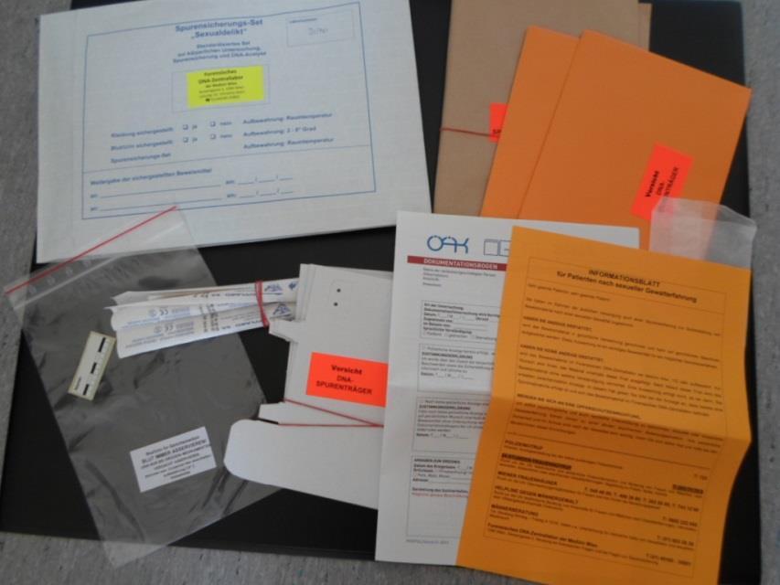 Spurensicherungsset Spurensicherung Faltbare Kartonboxen Wattetupfer Sicherstellung der Bekleidung A4 Kuverts Papiersäcke Blut-