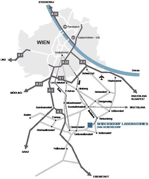ANFAHRTSBESCHREIBUNG MIT ÖFFENTLICHEN VERKEHRSMITTELN vom Hauptbahnhof Wien: Nehmen Sie die Schnellbahn S 60 nach Gramatneusiedl.