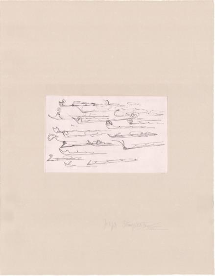 400 Euro Urschlitten 1, 1982 Art: A) Radierung und Kaltnadel auf Bütten weiß B) auf dünnem Papier, aufgewalzt auf Bütten grau Größe: