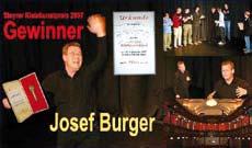 Josef Burger gewinnt Steyrer Kleinkunstpreis 2007 Am Freitag, dem 28.09.