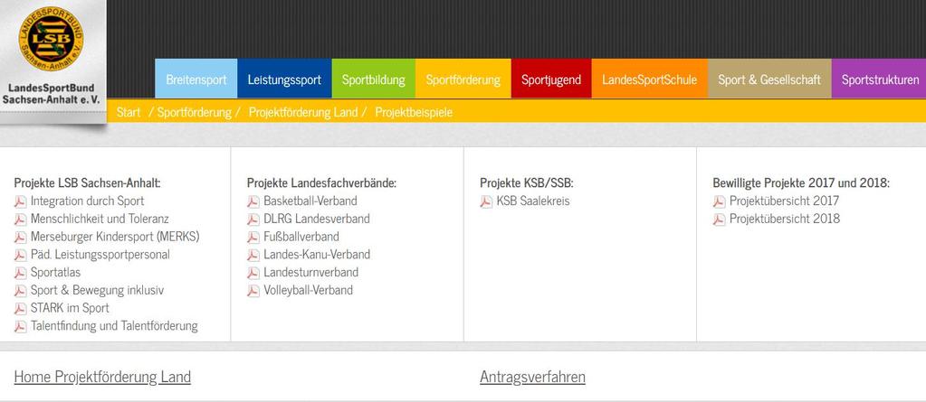 8 Übersicht Projekte 2018 http://www.lsb-sachsenanhalt.de/2015/o.red.r/projektbeispiele.php?