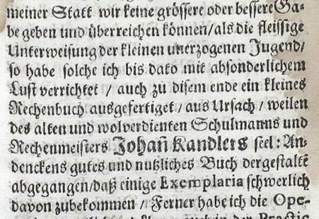 4. Kandler Nachwirkung Georg Wendler 1619-1688 Im Vorwort Verweis