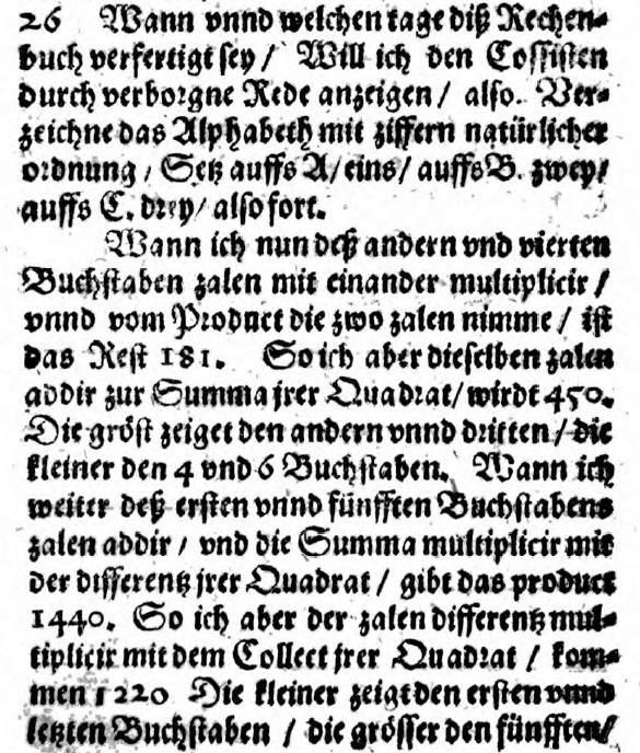 8. Johann Kandler Aufgaben ~1530-1600 Arithmetica 1605 Rätsel (Lösung 09.02.