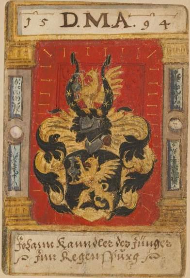 1600 Regensburg Stammbuch 1586-1601 (enthält nur 7 Wappen)