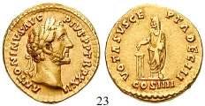23 Antoninus Pius, 138-161 Aureus 158-159, Rom. 7,25 g. Kopf r.