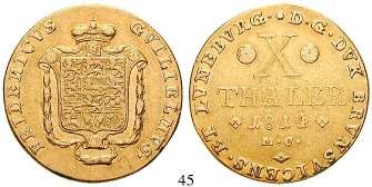 850,- 48 5 Taler 1815, London T.W. 6,63 g. Gold. Friedb.619; Welter 2787; J.101.