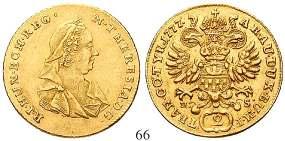 Stehender Herrscher von vorn / Mit Herzogshut bekrönter Wappenschild. Gold. Friedb.54. l. gewellt; kl.
