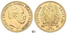 250,- 84 20 Mark 1876, A. Gold. J.246. f.vz 370,- 85 Friedrich III.