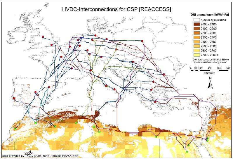 HGÜ Leitungen als solare Energiekorridore http://reaccess.