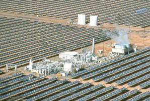 Prinzip eines solarthermischen Kraftwerks Kraftwerks