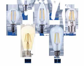 LED Filament A45, B35, P45, ST64 Klassische Glühlampenform gewährleistet einfachen Austausch Sofortstart, 100 % Leuchtkraft direkt beim Einschalten Schafft behagliche Atmosphäre Keine UV- und IR
