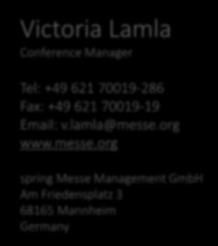 70019-19 Email: v.lamla@messe.