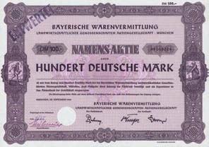 1896 Ausdehnung des Geschäftsbereiches über Bayern hinaus auf das ganze Deutsche Reich. 1905 Gründung der Bayer.