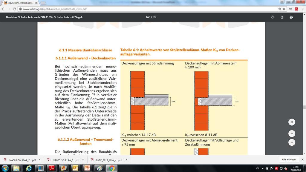 Schallschutz Wand- Deckenknoten