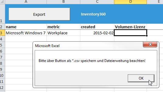 Abbildung 2 Export CSV-Datei 4.5 Besonderheit bei Excel Bei Excel werden bspw.