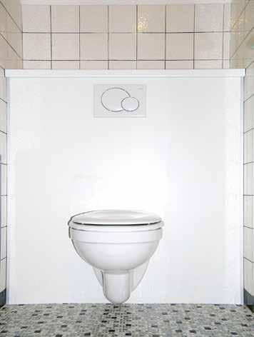 WC-Sanpaket mit Fertigoberfläche Kein Spachteln, Malen oder Verfliesen Die Verkleidung ist mit einer hygienischen, leicht reinigbaren Beschichtung versehen.