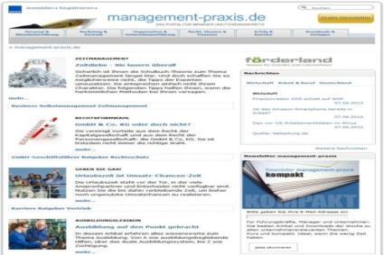 Factsheet management-praxis www.management-praxis.de management-praxis.de - Das Portal für Manager und Führungskräfte Das Fachverlagsportal management-praxis.