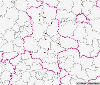 Abb. 10 Regionale Verbreitung der Amerikanischen Faulbrut in Sachsen-Anhalt im Zeitraum 2013-2017 (Quelle: TSN, Stand: Mai 2018) Aufbau des AFB-Monitoringprogramms In Sachsen-Anhalt wurde 2013 ein