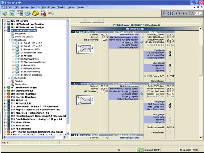 5 Datenfernübertragung mit Frigodata XP Im Zusammenspiel mit Gateways und der Software Frigodata XP wird das Frigolink-System