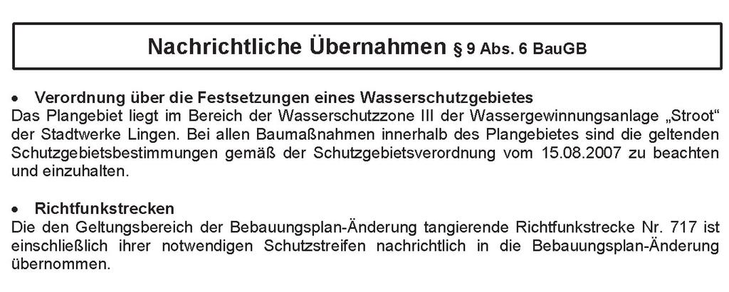 Stadt Lingen Bebauungsplan Nr. 4 Änderung Nr.
