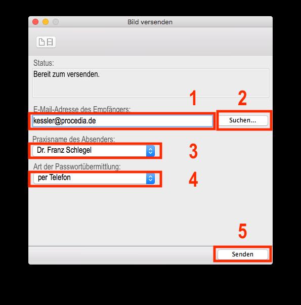 2.1.2 Befehlsknopf (2) Diesen Knopf kennen Sie aus vielen Mac-Anwenungen. Er bedeutet bereitstellen und gibt verschiedene Wege an, unter denen das Bild für andere Zwecke bereitgestellt werden kann.