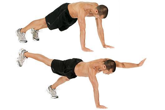 Haltungs-Tuning Ausgangsposition: Variation: Bauch, Rücken und Schultern Liegestützposition, Kopf in der