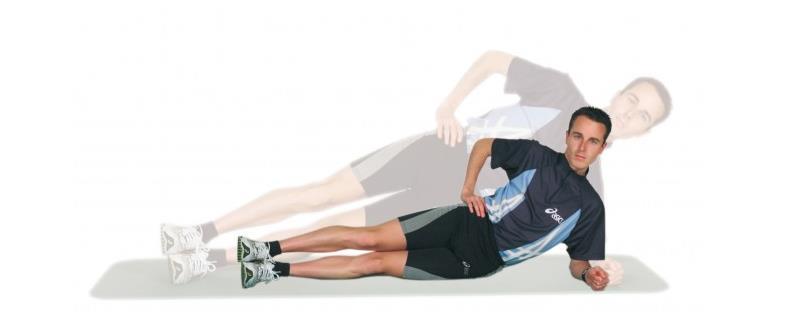 Globale Rumpfstabilita t 3 Bauch, Schulter Hüfte und Schulter bilden eine Linie, Spannung der tiefen Bauchmuskulatur.