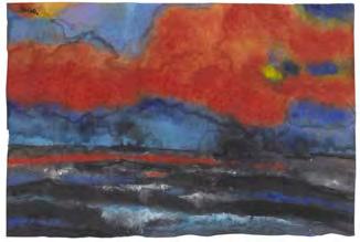Moderne & Zeitgenössische Kunst 70* EMIL NOLDE (Nolde 1867-1956 Seebüll) Meereslandschaft mit roten Wolken Oben links signiert "Nolde".