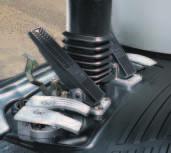 Komfort Das ansprechende Design der Kompaktbagger setzt sich in der Fahrerkabine fort.