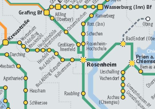 7 Variante: Chiemgau-Express Kernstrecke Halt Krottenmühl